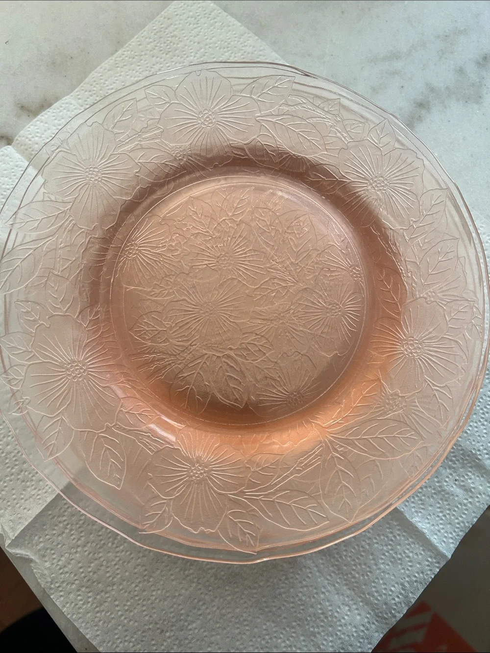 Macbeth-Evans Pink Depression Glass Dogwood Plate Vintage Antique